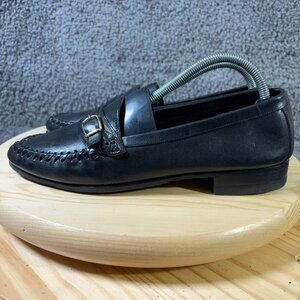 Bruno Magli Loafers Rico Mens Size 9 Narrow Leather Black Shoe Made in Italy